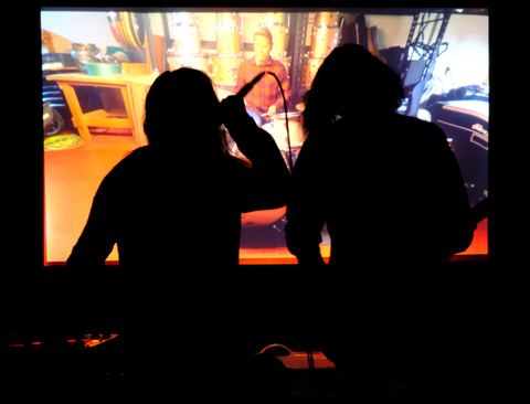 The Benji's performing with a virtual drummer using Visibox